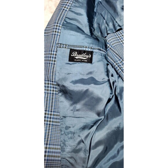 Vintage Bradley Toggery Men’s 42R Blue Brown Plaid Blazer Sport Coat Classic - Picture 6 of 16